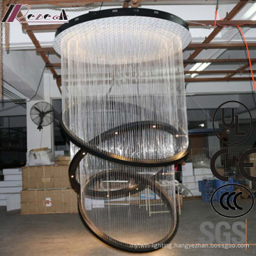 Hotel Lobby Decorative Hanging Fiber Large Round Pendant Lamp